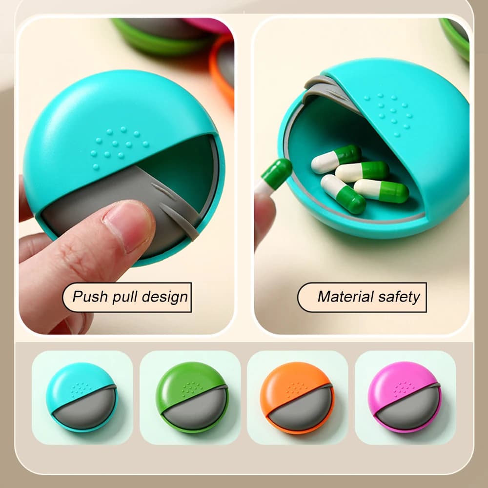 1 pcs cute travel napkin round bag for container bag for compact medicines for pills, fish oil, vitamins and supplements