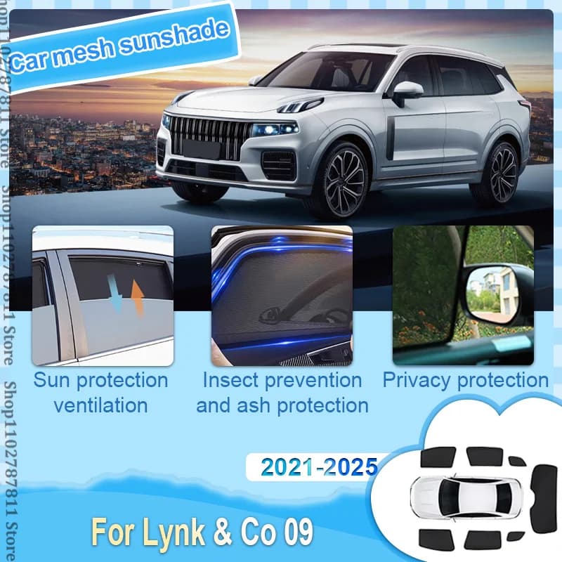 For Lynk & Co 09 Nordcross 001 2021-2025 Car Mesh Shades Auto Accessories Window Sunshades Sunscreen Privacy Curtains Sun Visors