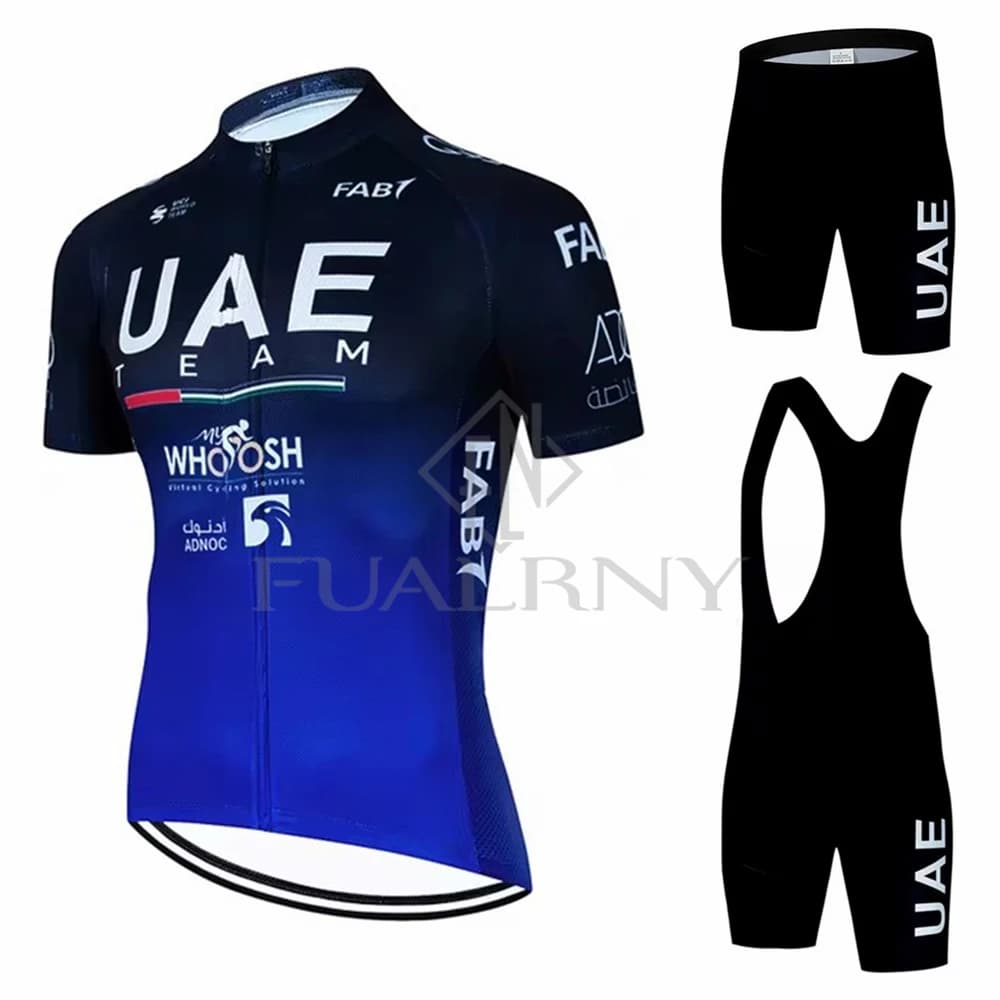 Maglia da uomo a maniche corte degli Emirati Arabi Uniti Set Ropa Ciclismo Hombre Abbigliamento da ciclismo estivo Pantaloncini con bretelle Completo da ciclismo uniforme da bici