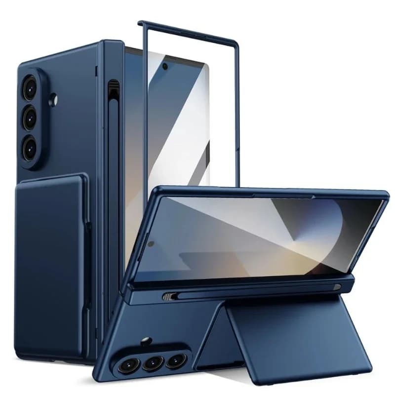 Wallet Card Slots Hinge Protection Phone Case For Samsung Galaxy Z Fold 8 Ultra Fold 7 6 5 4 3 With S Pen Screen Protector Fold6