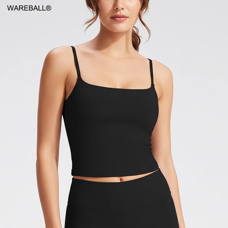 WAREBALL Women's Sports Canopy Beautiful Back Fitness Gym Clothing Yoga vest Push-up Slim Strap Dry fit workout Pilates Racing