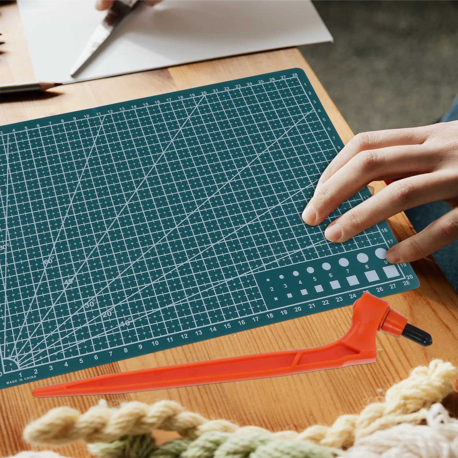 Set di Taglierine per Carta con Rotazione a 360 Gradi, Strumento Manuale per Taglio di Carta, Vinile e Cartoncino, Incisione Portatile