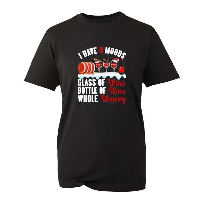 Ho 3 umori bicchiere di bottiglia di vino T-shirt per cantina intera Top natalizio