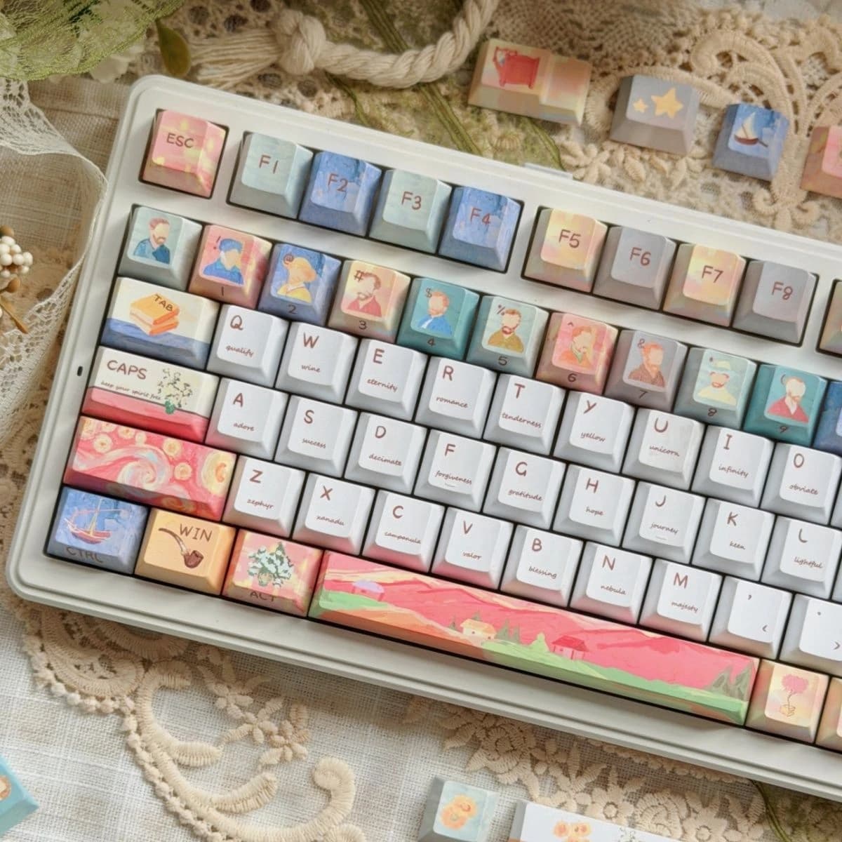 Keycap per bambina, nuovo, originale, a cinque lati, con sublimazione a caldo, simpatico e personalizzato, in materiale PBT, adatto per tastiere meccaniche