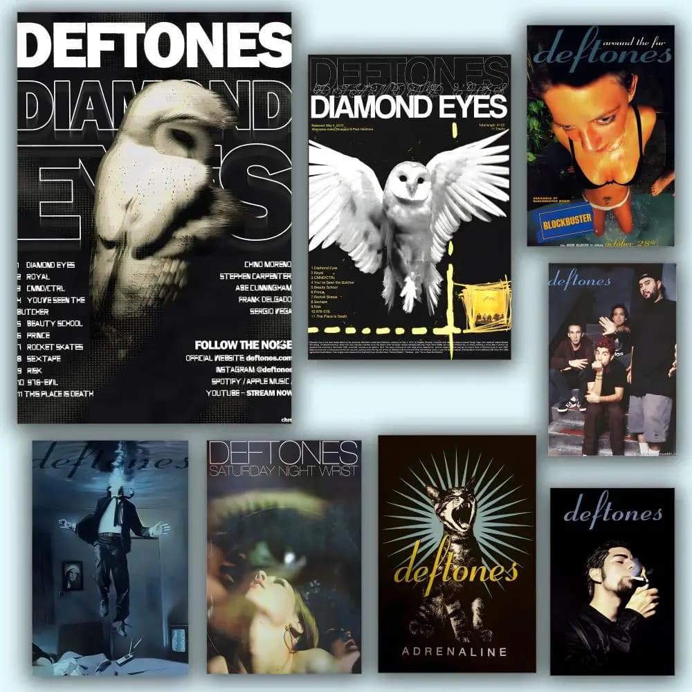 Rock Band D-Deftones Poster Premium Piega Arte da parete estetica impermeabile progettata per la decorazione della casa della camera da letto del soggiorno