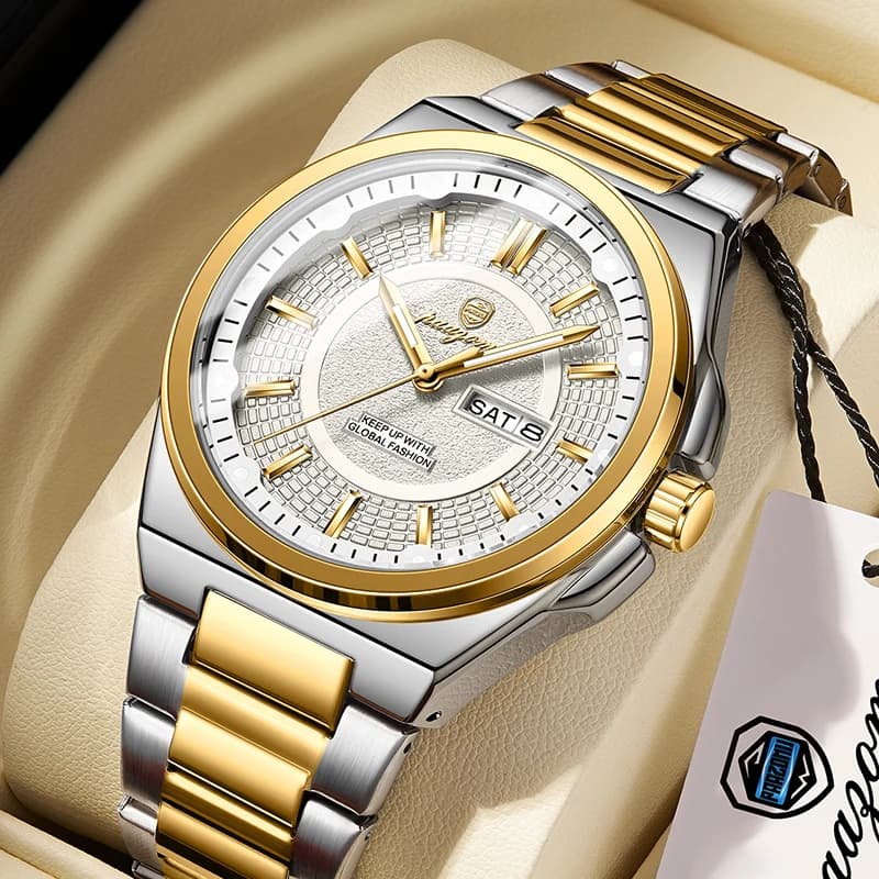 PAAZOMU Luxury Watches For Man Date Stainless Steel Sport Men Watch Waterproof Luminous Quartz Military Men's Watch Reloj Hombre