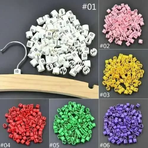 100pcs Coat Hanger Sizer Tag Plastic Garment SizeMarker Tags Rings For Clothes Shop Store Hanger XS S M L XL 3XL-5XL