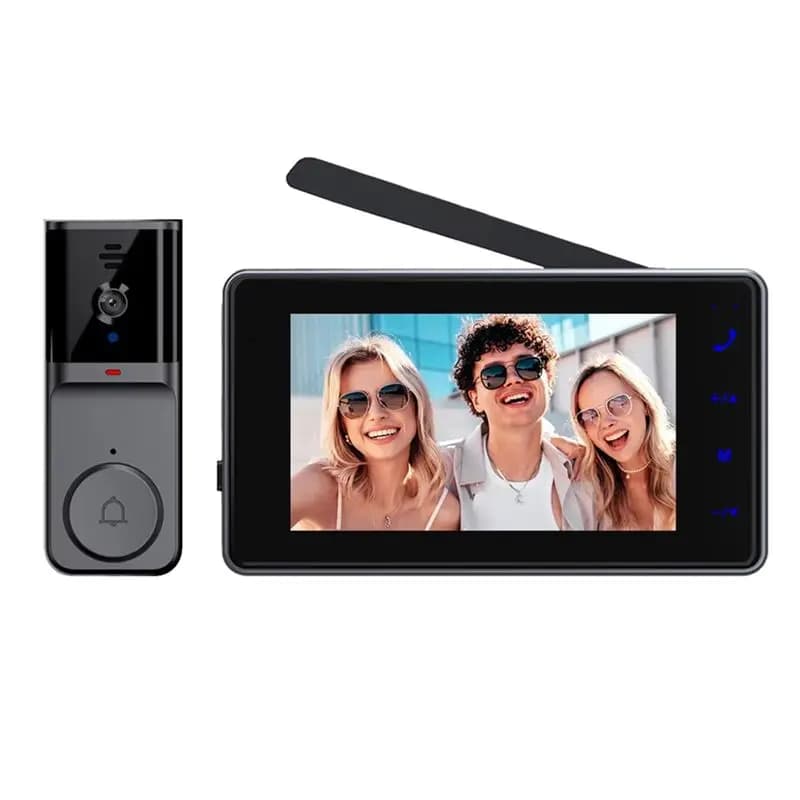 Campanello video A25I con schermo IPS da 4,3 pollici Audio bidirezionale Telecamera per campanello con registrazione citofono visivo da 2,4 Ghz con antenna