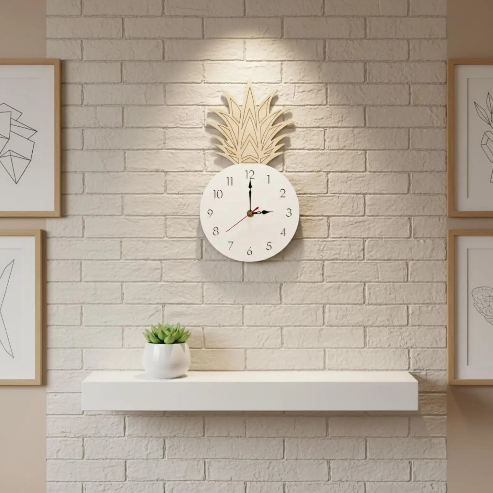Orologio da Parete a Forma di Ananas, Silenzioso Senza Ticchettio, Decorazione per la Casa, Funzionamento a Batteria, per Camera da Letto