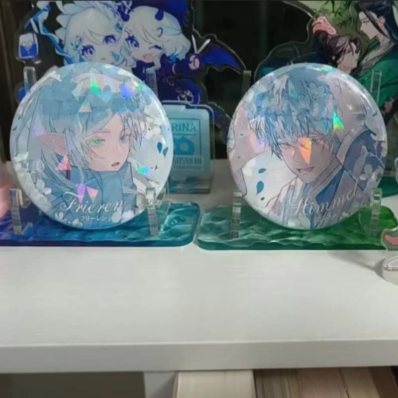 Spilla Rotonda Anime Frieren Himmel, Distintivo a Forma di Personaggio Cartoon, Accessorio per Vestiti e Zaini, Regalo Cosplay per Ragazze