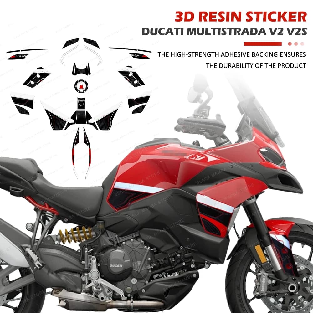New Multistrada V2 V2s Motorcycle Accessories 3D Epoxy Resin Tank Pad Protection Sticker for Ducati Multistrada V2 V2s 2025