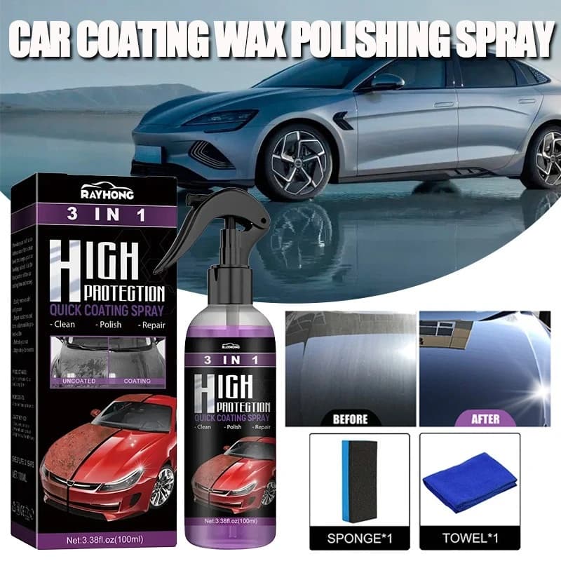 3 IN 1 Auto Rapido Rivestimento In Ceramica Spray Ad Alta Protezione Auto Rivestimento Cera Lucidatura Spray Auto Corpo Composto Riparazione Graffi 100ml