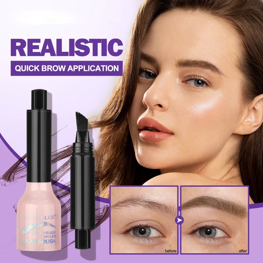 3-in-1 eyebrow mask with large brush, for natural hair and eyebrows, waterproof makeup, easy pressure design