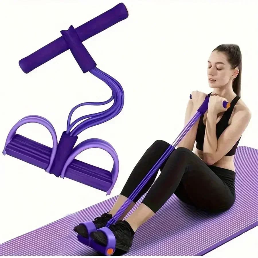 6pcs Elastic Yoga Resistance Bands - Purple PVC Exercise Bands For Core, Arms And Legs Training, Home Fitness Equipment,