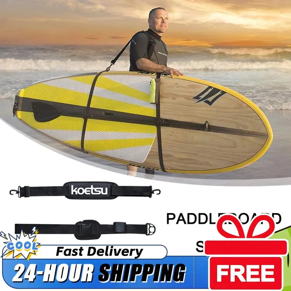 Cinghia Portatile per Trasporto Tavola da Surf a Spalla, Tracolla per SUP, Cinghia per Tavola da Surf, Kayak e Attrezzi