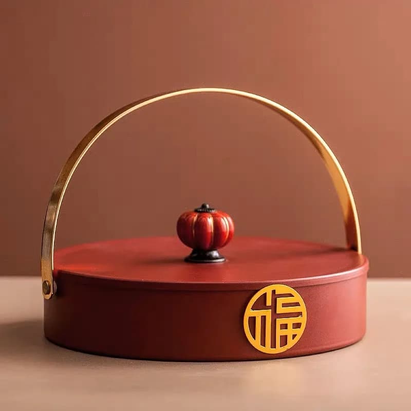 Piatto per Frutta in Stile Cinese Vintage di Lusso con Griglia e Coperchio, Piatto per Frutta Secca, Piatto per Snack e Noci, Scatola Rossa per Conservazione, Regalo