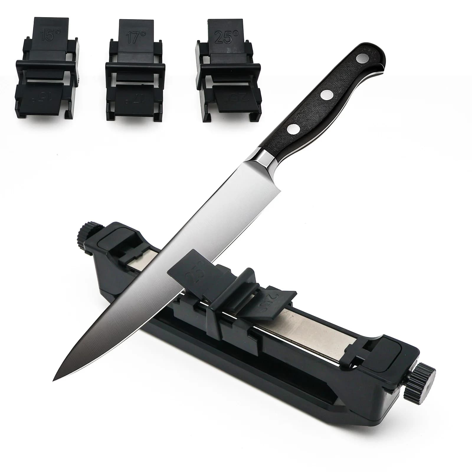 Affilatore con Guide Angolari di Precisione, Strumento di Affilatura Manuale per Coltelli da Chef, da Caccia e Tascabili