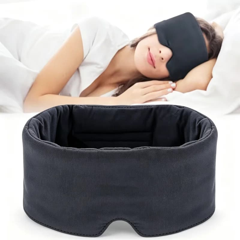 Full Coverage Sleeping Eye Mask Modal Cotton Breathable Light Blocking Blindfold Wide Strap 2 In 1 Eye Cover For Travel Bedroom