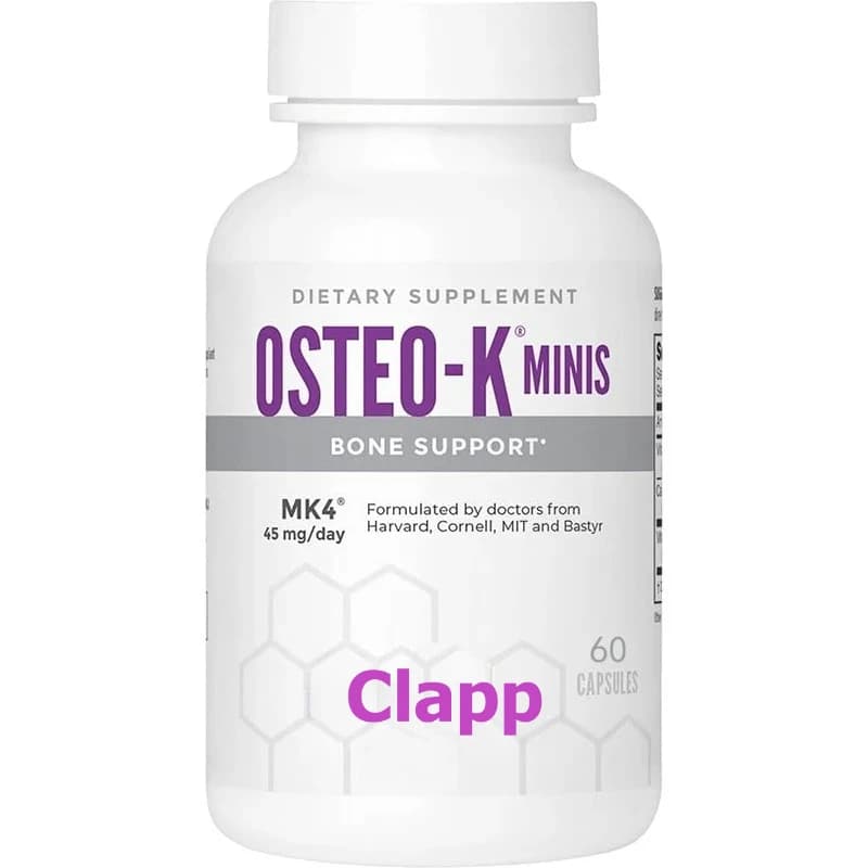 Bone support, vitamin D supplements and calcium citrate K, useful for health and function, 60 vegetarian capsules