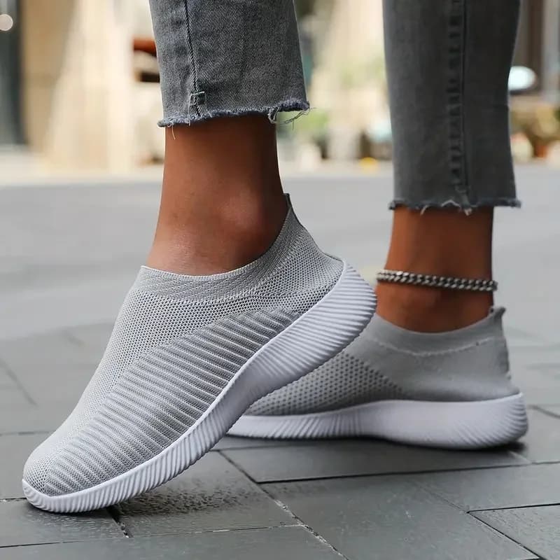 Women's Summer Shoes Gymnastics Net Flats Mocassini Women's Solid Color Outdoor Walking Lightweight Low Top Plus Size36-42