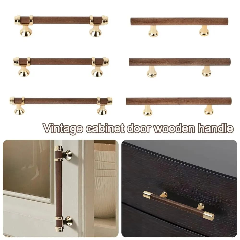 Maniglie Moderne in Legno Massello per Porte, Varie Dimensioni, Pomelli Multifunzionali per Cassetti, Resistenti, Accessori per Mobili, Uso Domestico