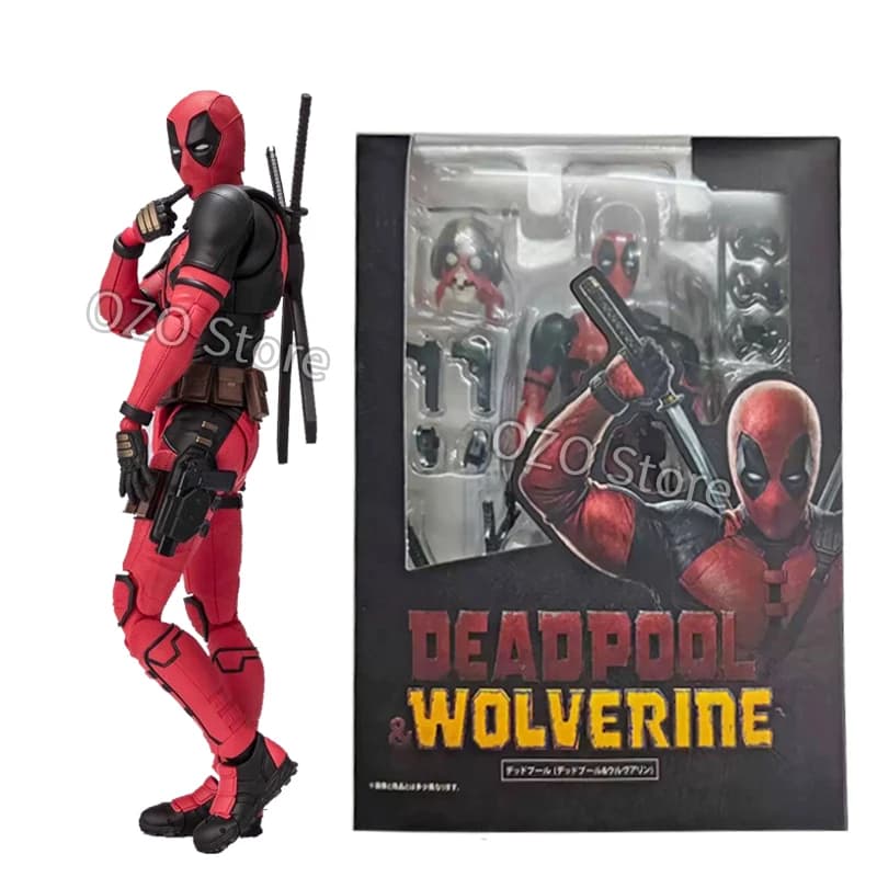 Deadpool Action Figure SHF Deadpool & Wolverine Wade Winston Wilson Figure Modello mobile congiunto Giocattolo di film per regalo per bambini