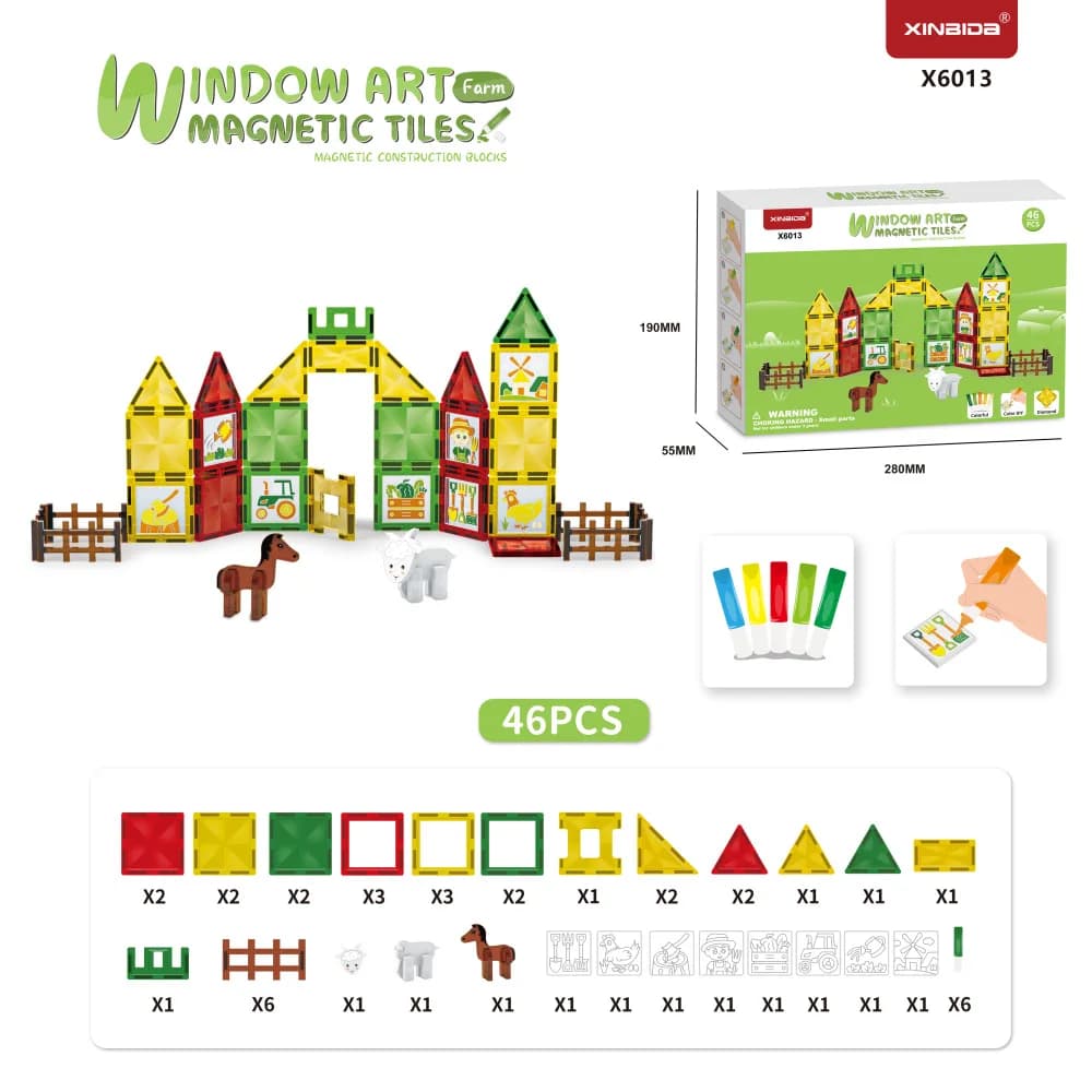 Kids Magnetic Building Tiles, Creative DIY 3D Assembly Toy, Stimulate Imagination, Parent-Child Interactive Educational Game