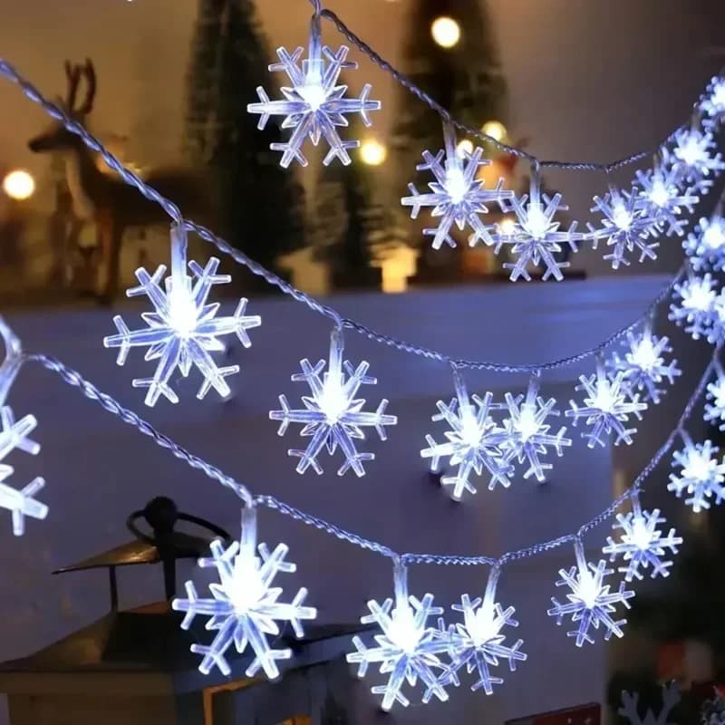 1.5m/3m/6m/10m LED Snow String Lights Christmas Garland Battery USB Powered Wedding Party Curtain String Fairy Lamps for Home