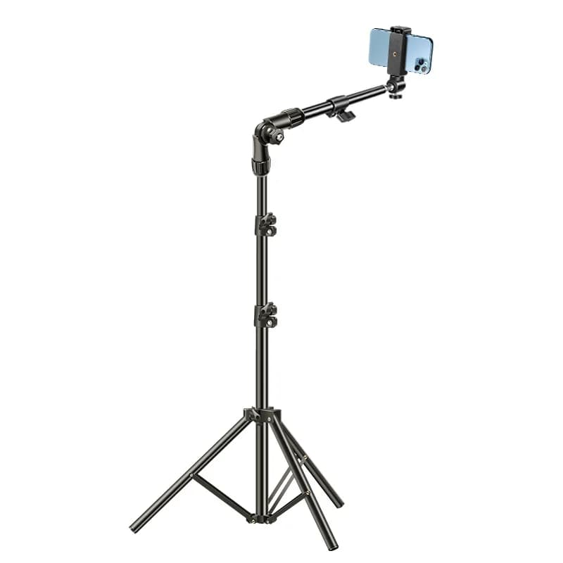 Foldable Overhead Tripod for Phone Cold Shoe Ball Head 1/4'' Selfie Stick Mini Holder Bracket for Mobile Phone Camera DSLR