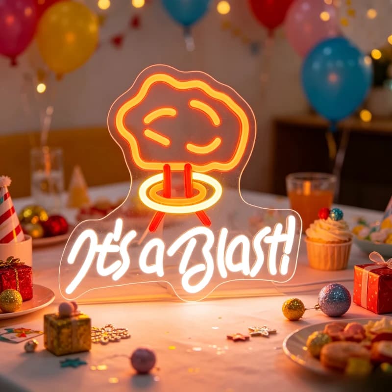 Insegna al Neon LED 'It's a Blast', Luce Notturna 3D in Acrilico, Lampada da Parete USB per Torte di Compleanno, Decorazione Estetica per Casa e Scrivania, Regalo