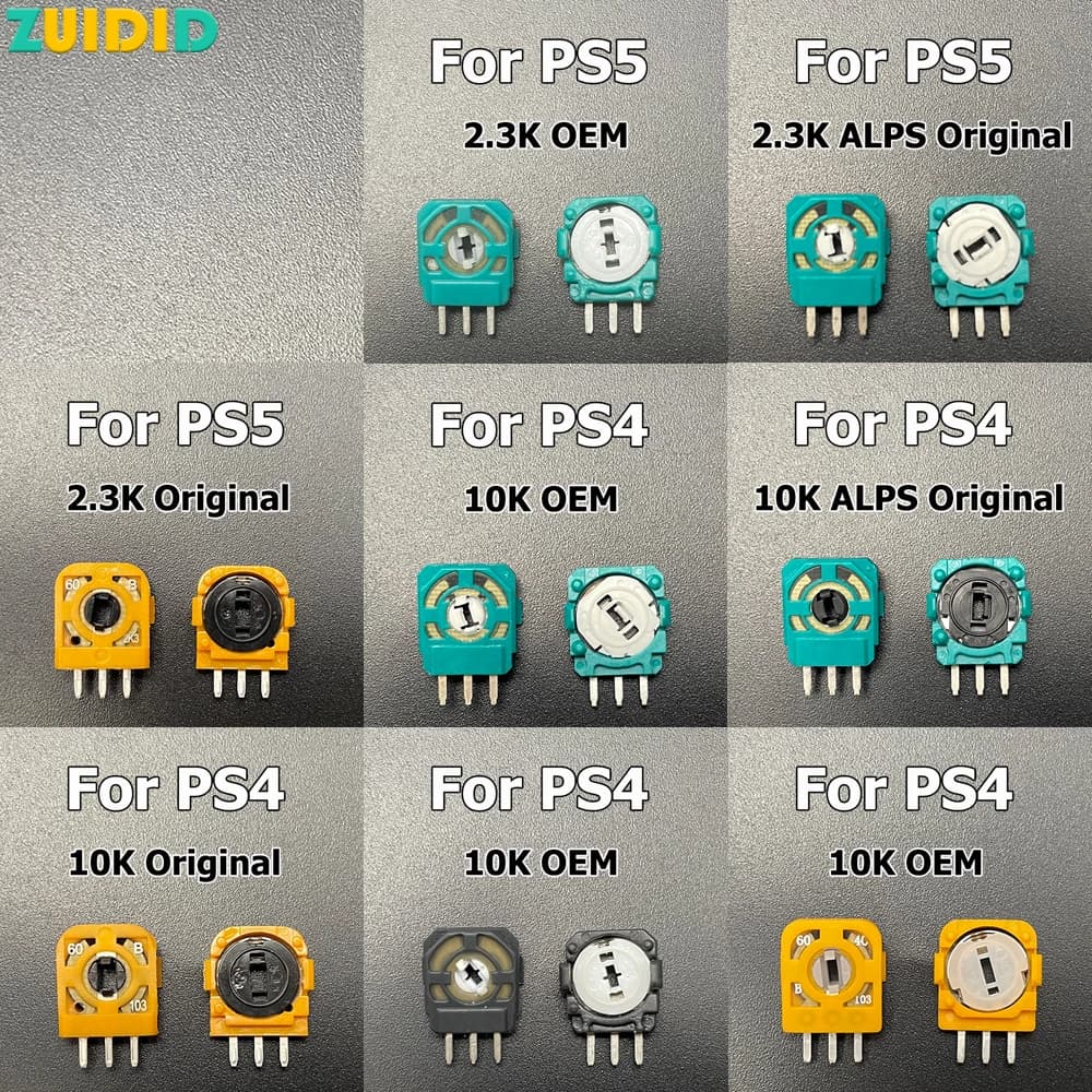 10 pz Originale 3D Analogico Micro Interruttore Sensore per PS4 PS5 Controller 3D Thumbstick Asse Resistenze Potenziometro per Xbox one