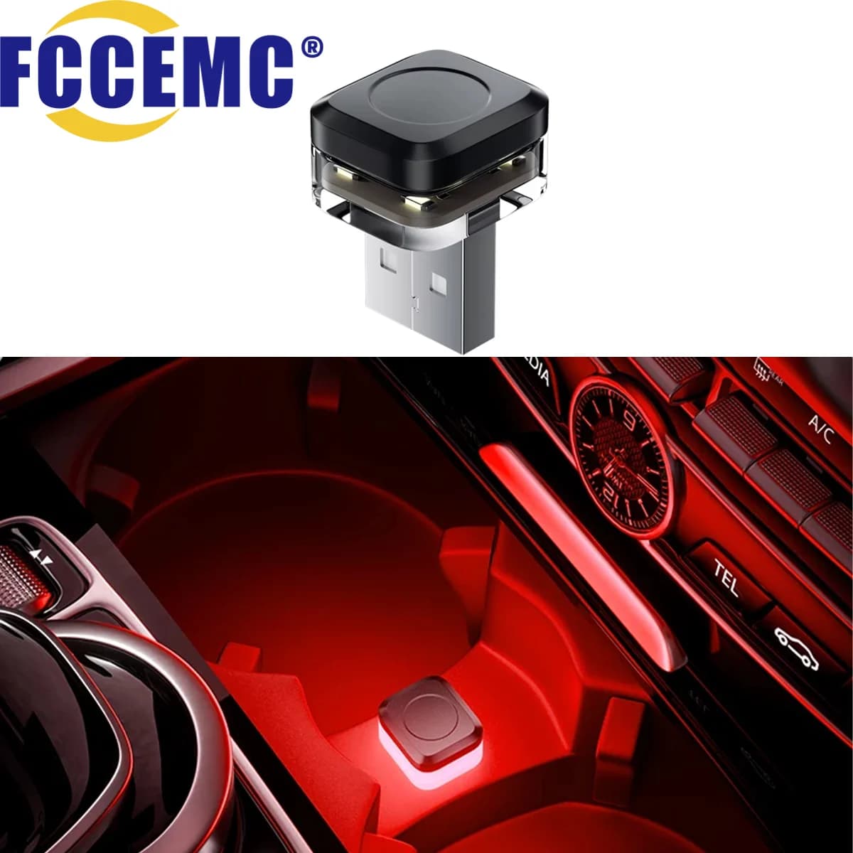 Mini lampada d'atmosfera ambientale per auto USB Plug Play Illuminazione notturna a LED universale Luce d'atmosfera decorativa per interni Accessori auto