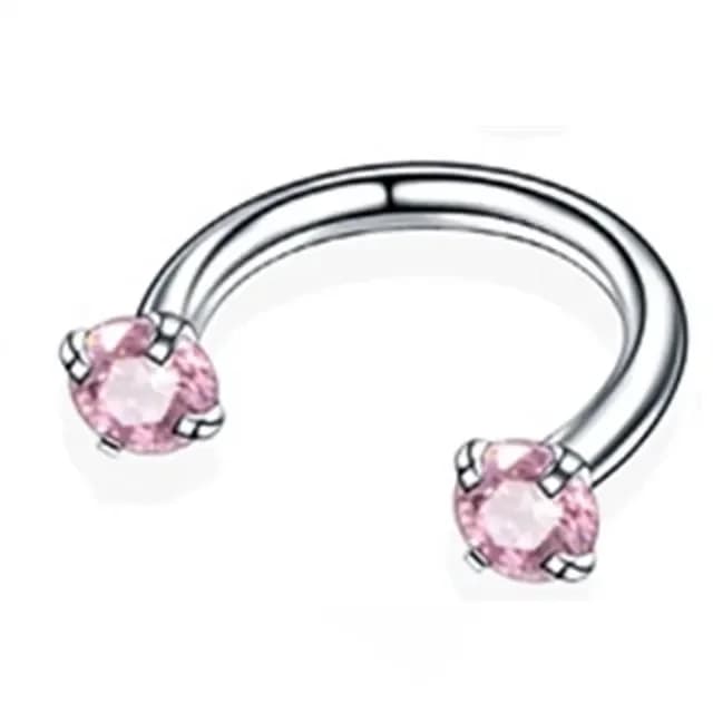 Anelli per Piercing a Ferro di Cavallo in Acciaio Inossidabile con Cristalli CZ, Versatili per Piercing al Naso, Septum, Labret, Helix, Tragus, Daith e Capezzolo, Gioielli Unisex con Opzioni di Cristalli Multicolore