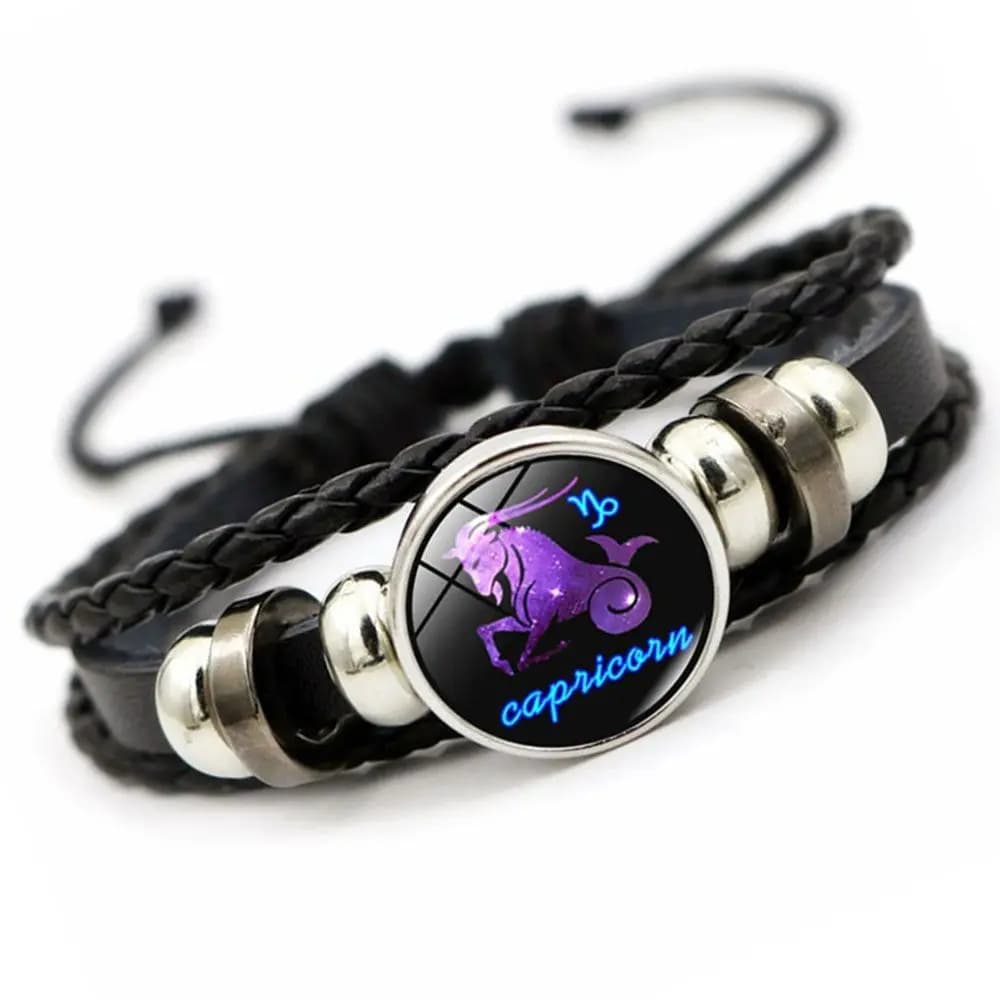 Braccialetto Multistrato con Charm Zodiacali, Regalo Trendy con Dodici Costellazioni, Gioiello di Moda per Coppie