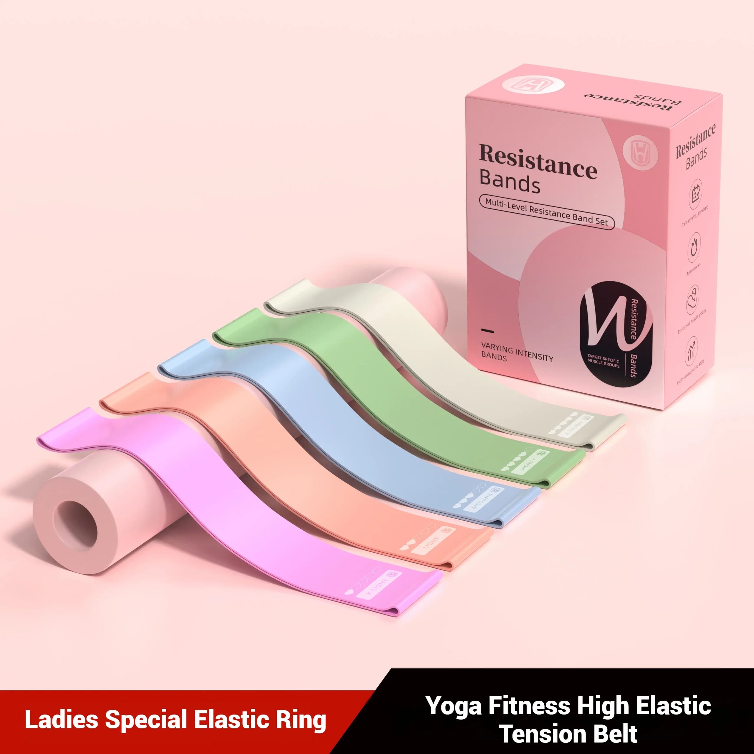 WOSWEIR-Banda di resistenza elastica per yoga per esercizi elasticizzati per spalle e schiena fitness, bellissimo sollevamento e modellamento del sedere