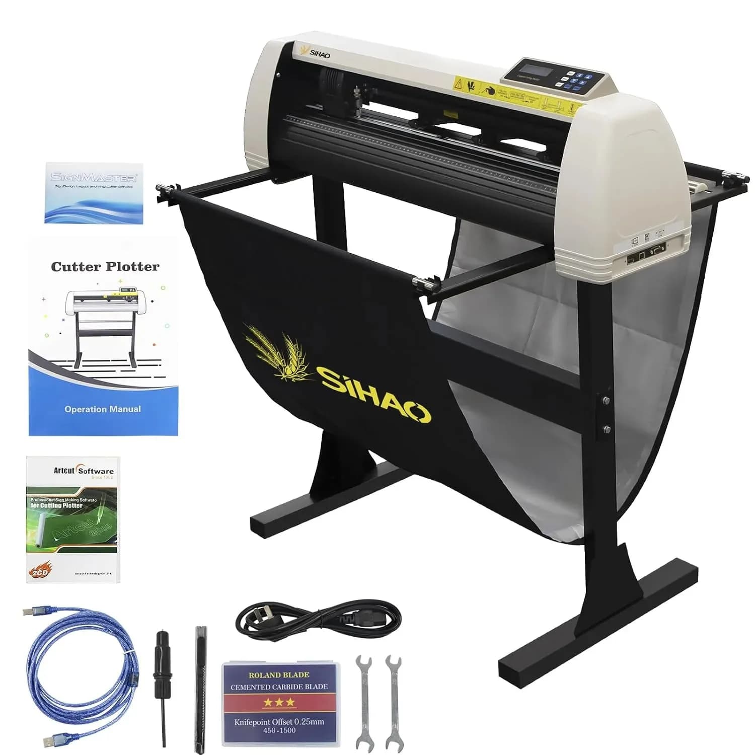 High Precision Vinyl Sticker Cutter Plotter|SIHAO Vinyl Cutting Plotter Cutter Edge Scanning Engraving Machine Supports USB Interface Maximum Size of 600/700/800/1200mm