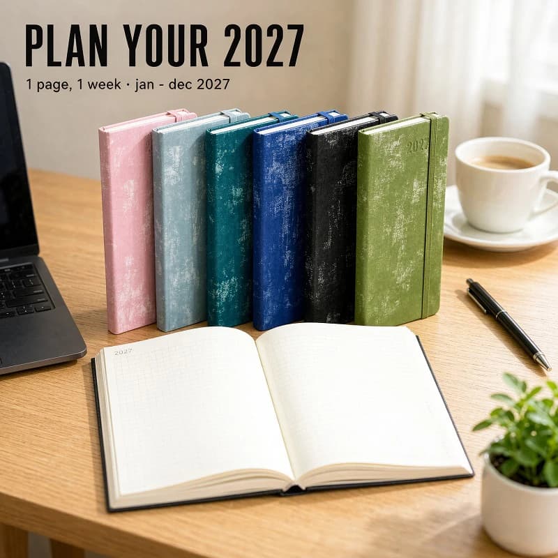 PAPERIDEAS 2027 B6 Slim Weekly Planner Pocket Notebook,95.6gsm Acid-Free Paper Productivity Planner Perfect ForJournal Traveling