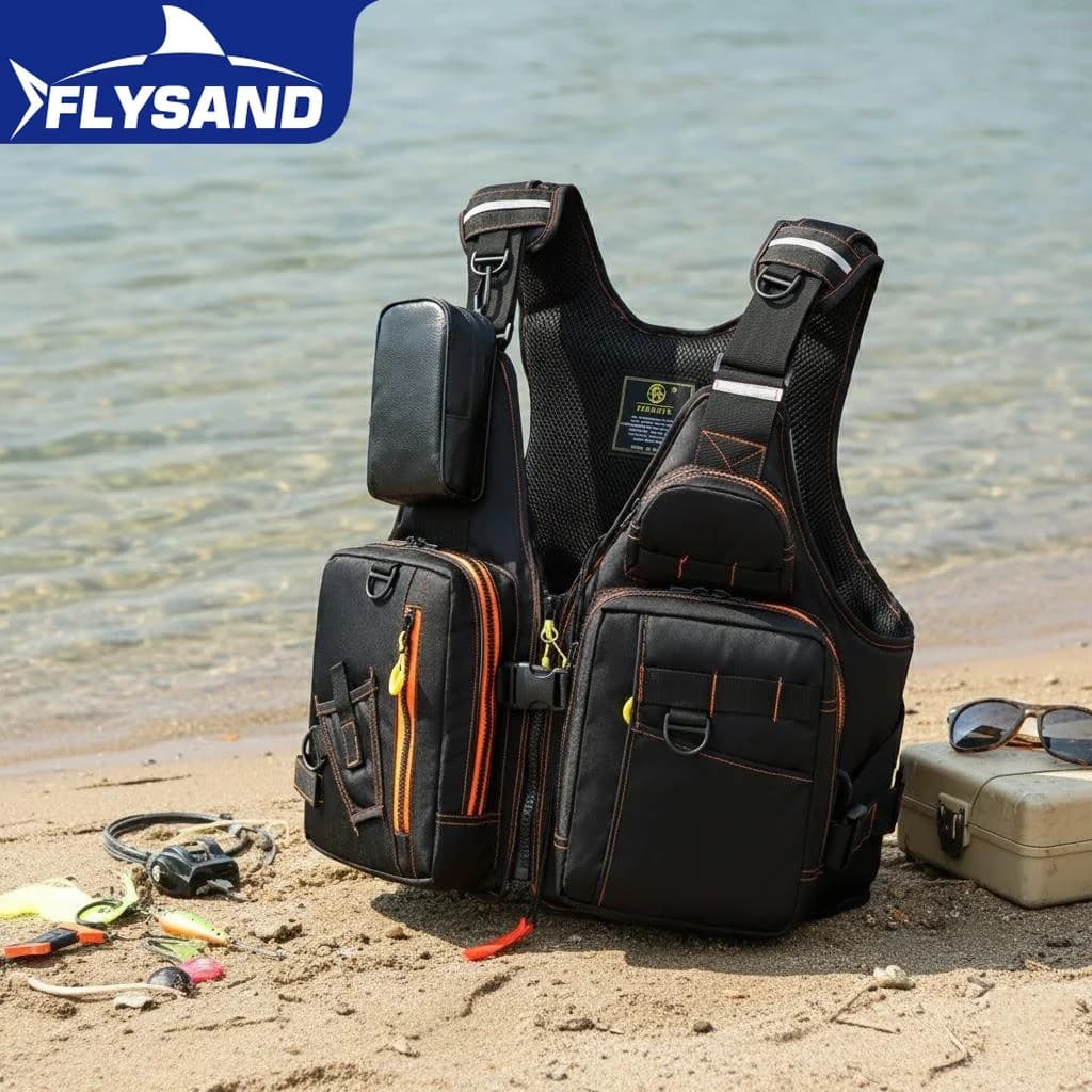 Giubbotto di Salvataggio Multifunzionale per Pesca all'Aperto con Tasche Portaoggetti, Essenziale per la Sicurezza Galleggiante