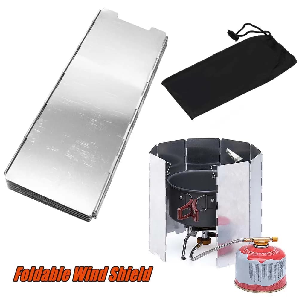 Windshield Outdoor Camping Portable Foldable Wind Screen Multiple Size Camping Equipment with Storage Bag for Picnic Backpacking