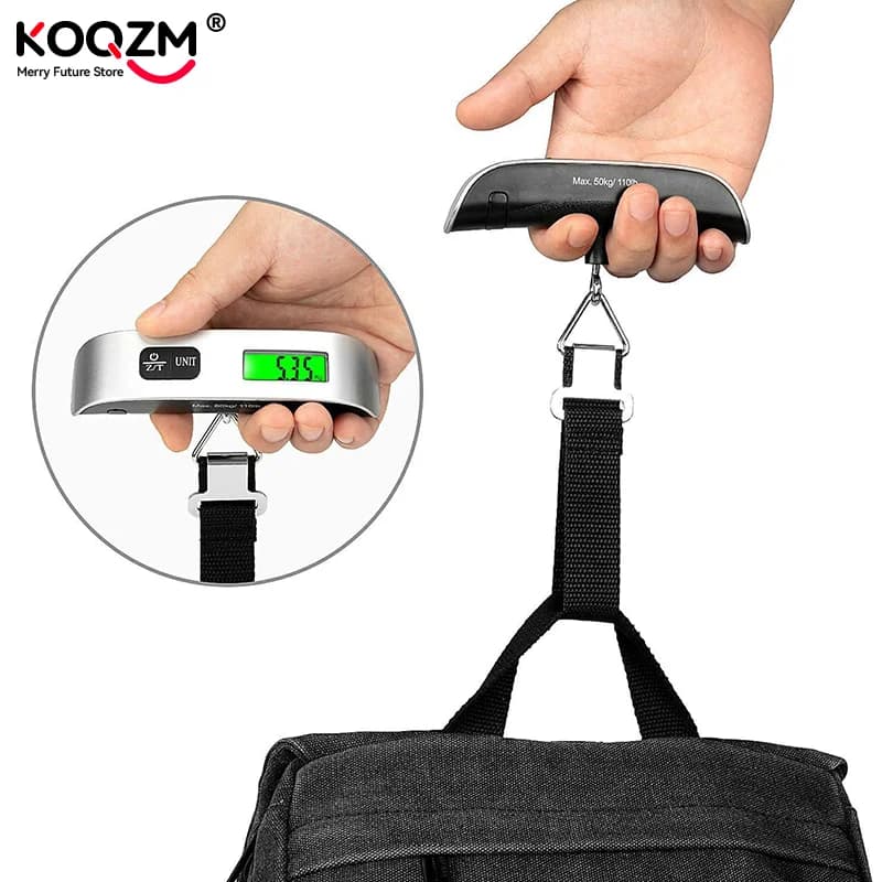 Bilancia Digitale Elettronica Portatile da Viaggio Gold Star 50KG/110LB per Bagagli, Bilancia a Gancio 1 Pezzo