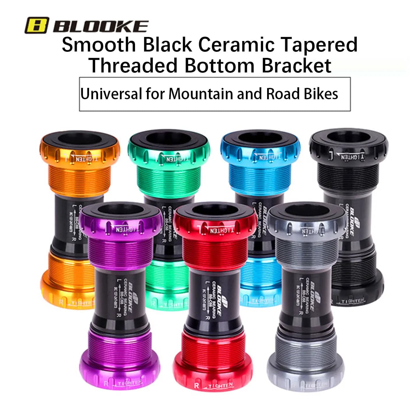BLOOKE Ultra-Light & Smooth Ceramic Bottom Bracket for Hollow Integrated Crankset - Durable Threaded BB