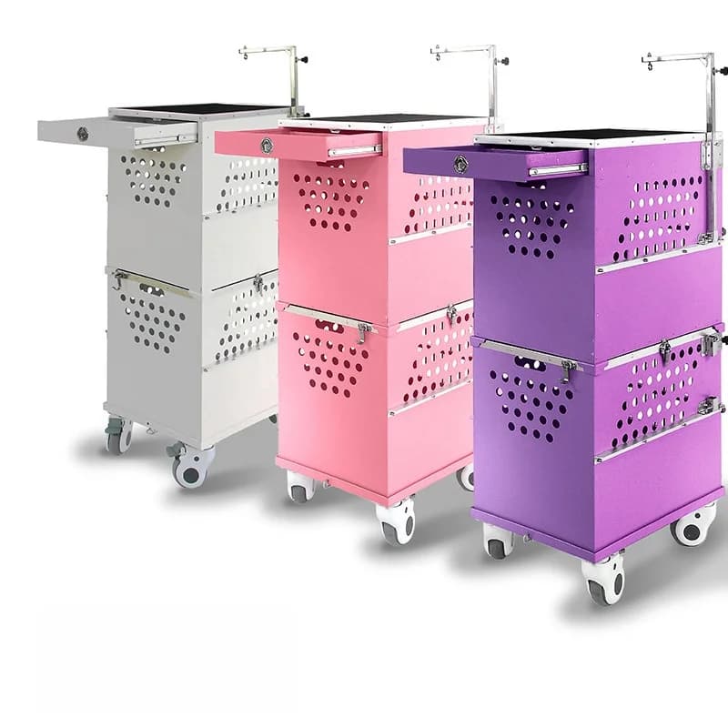 Trasportino per Animali Domestici con Consegna Gratuita, Gabbia da Esposizione in Alluminio con Cassetti, Gabbia per Cani con Tavolo da Toelettatura