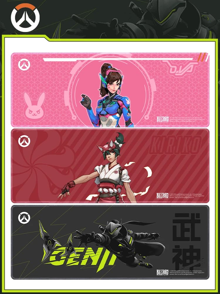 [Ufficiale] Gioco Overwatch D.Va Fog Genji Mousepad Antiscivolo Durevole Tappetino da scrivania Ufficio Esports Gaming Deskmat Cosplay Doujin Regali