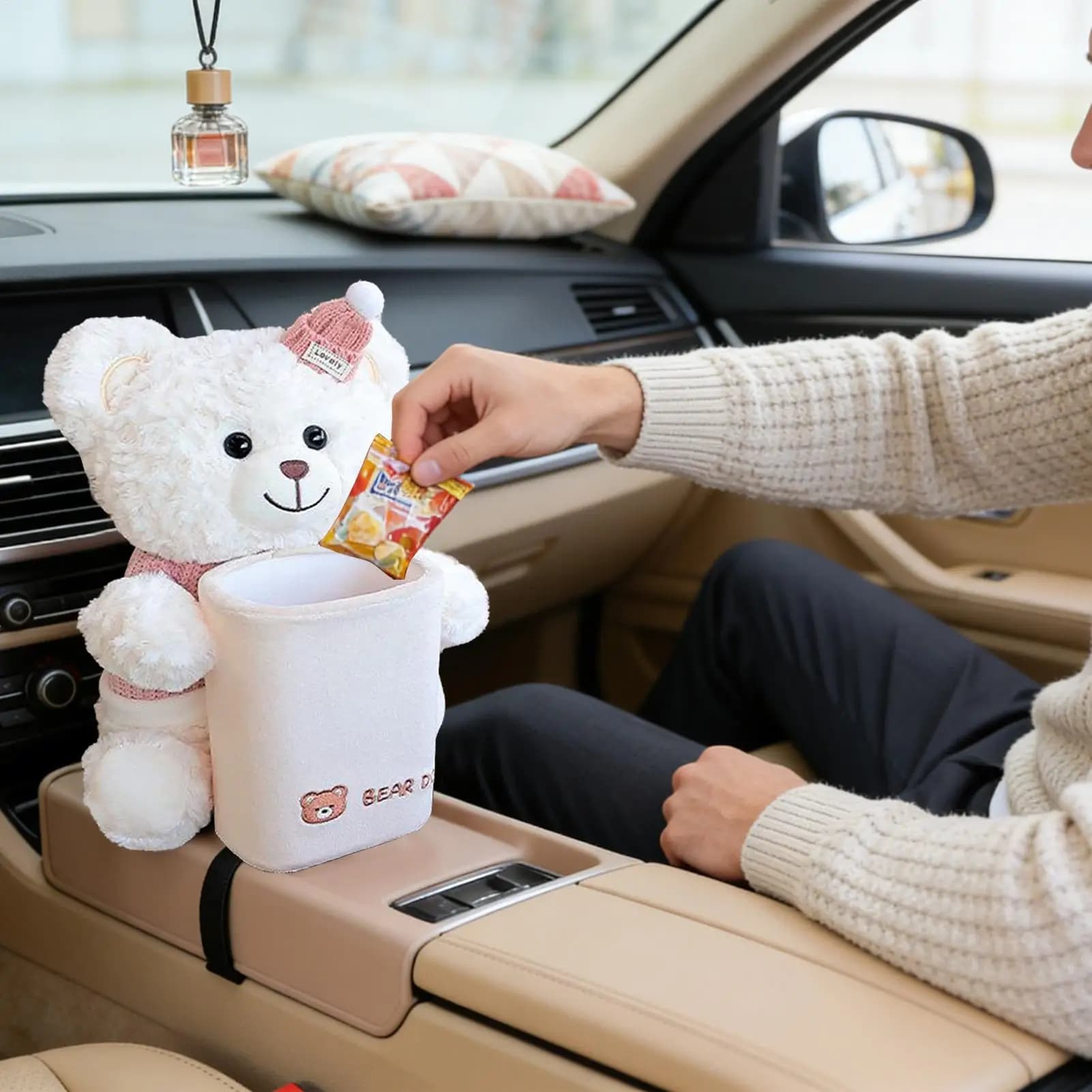 Cestino Universale da Appendere per Auto, Contenitore Impermeabile per Rifiuti, Organizer per Sedile Posteriore, Scatola Portaoggetti per Snack e Bevande, per SUV, Van e Viaggi