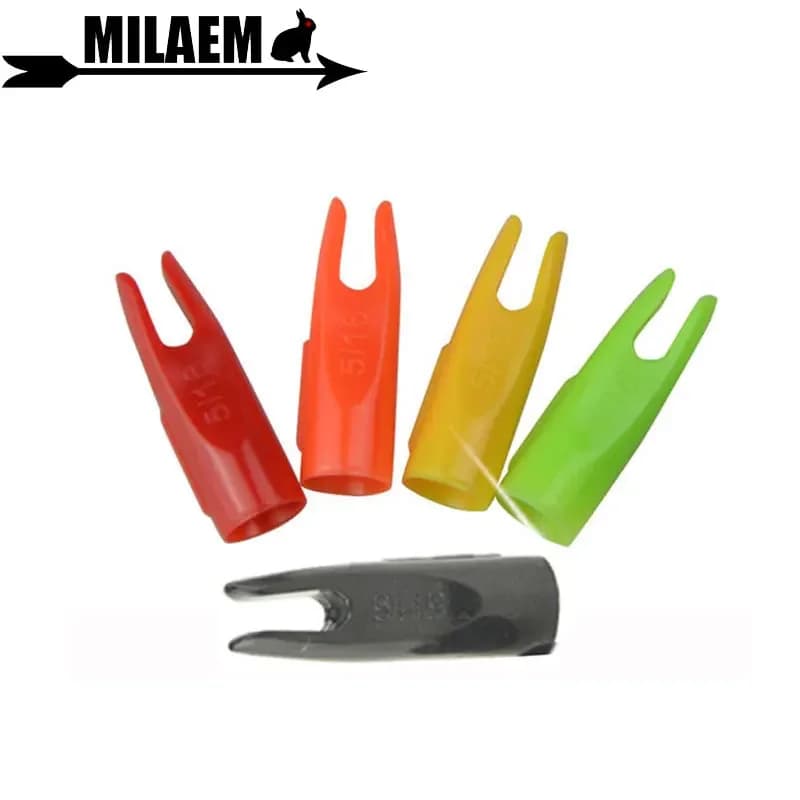 100 pz Tiro Con L'arco Freccia Nock 5/16 OD 8mm Misura Per Diametro 7mm Freccia di Legno Freccia di Bambù Albero di Tiro All'aperto Freccia accessori