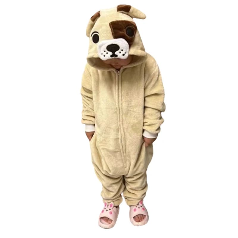 Bambini bambini tutine Pekingese Dog Kigurumi pigiama per ragazze ragazzi pigiama flanella Cartoon body compleanno Costume Cosplay
