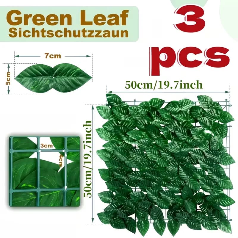 3PCS Artificial Vine Privacy Recining Beautiful Green Leaves Screen Artificial Plant For Home Garden Courtyard Recination Decoration New