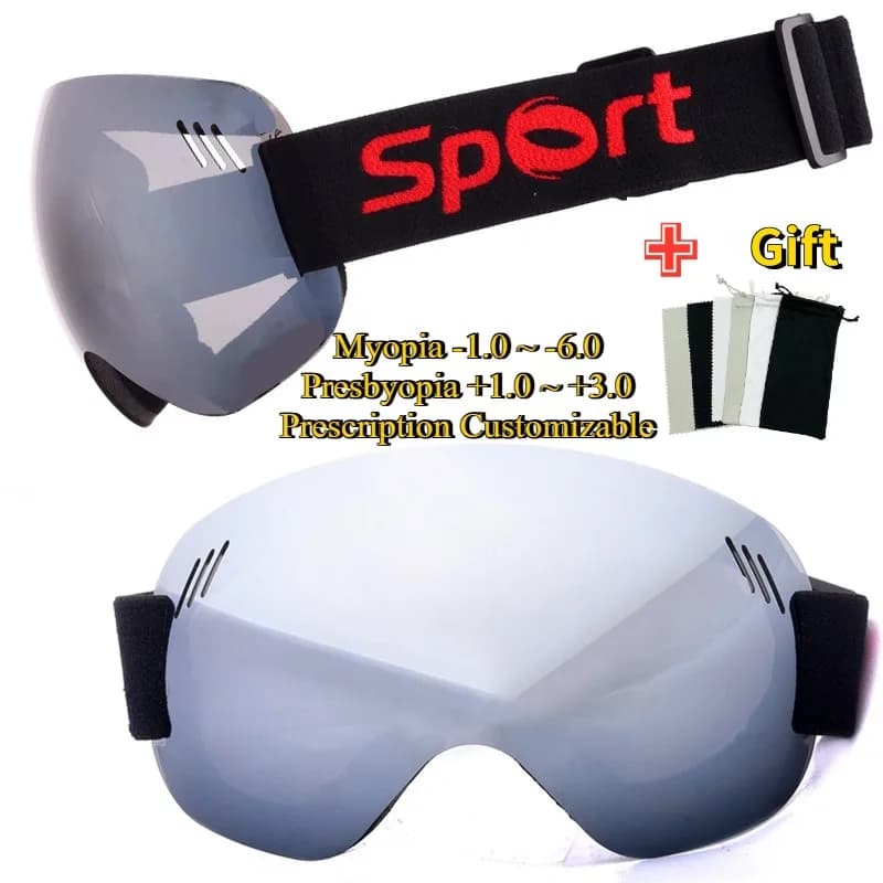 Occhiali da sci per occhiali Indossatori Over-Goggle Telaio con inserto ottico, Occhiali da snowboard con lenti grandi antivento antiappannamento per uomo donna