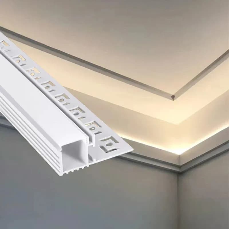 Drywall Aluminium Profile LED Strip Lighting Embedded Trim Cove Lighting Gypsum Plaster Ceiling Skirting Strip