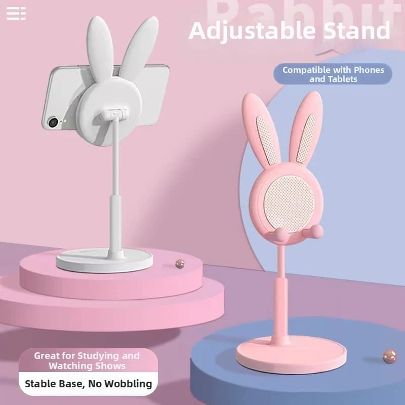 Hot Selling Cute Rabbit Phone Stand - Adjustable Desktop Holder for Smartphones and Tablets